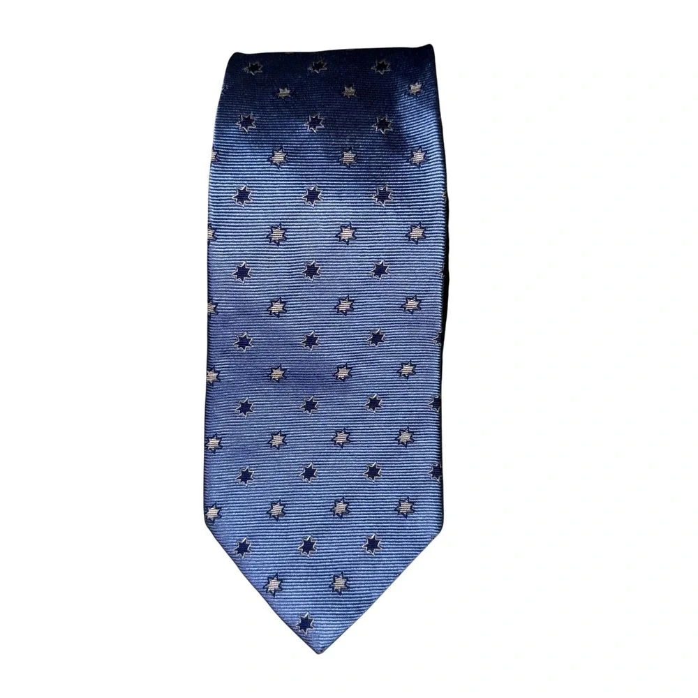 Brooks Brothers Necktie‎ OS Blue Silk Star Pattern Limited Edition NCCRA Tie